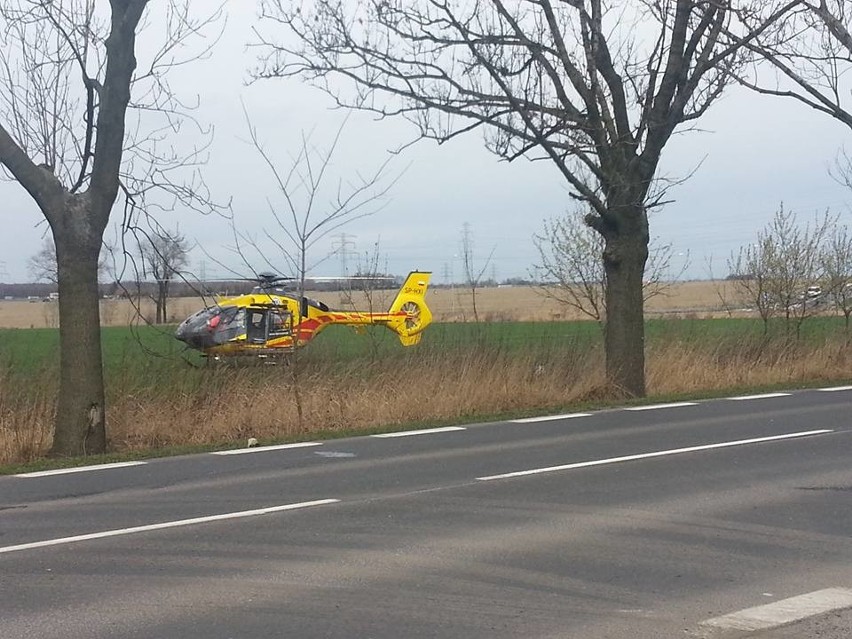 Wypadek w Gliwicach na DK 78 w stronę Knurowa. Dwie osoby ranne. Samochód wjechał w drzewo