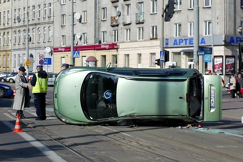 Wrocław: Wypadek policji na Nowowiejskiej. 4 osoby ranne