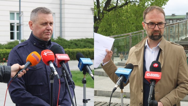 Na zdjęciu od lewej: Artur Standowicz, kandydat na prezydenta Radomia oraz Mateusz Tyczyński, wiceprezydent miasta.