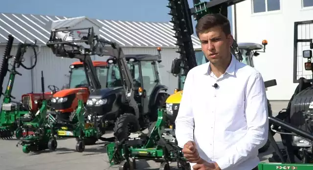 Przemysław Otulak, mieszkaniec Belska Dużego to młody sadownik produkujący świetnej klasy maszyny do sadu.