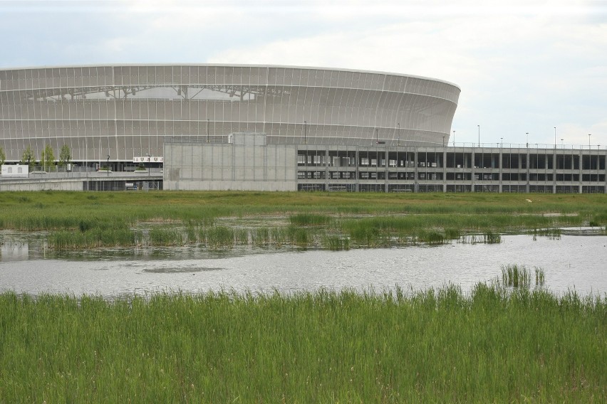 Dziurę przy stadionie miejskim zabezpieczają tzw. larseny