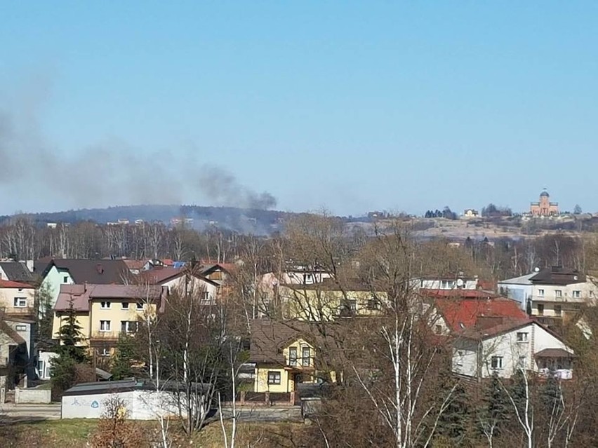 Pożar traw w Zawierciu-Blanowicach w sobotę 7 kwietnia 2018
