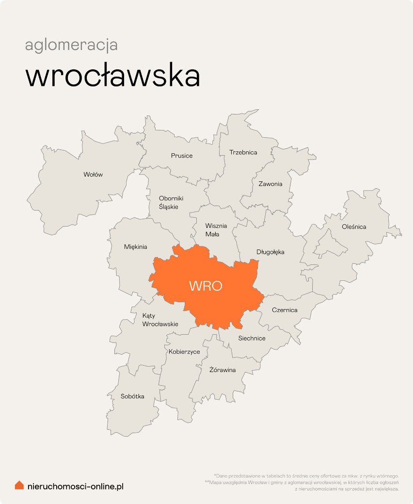 Mapa aglomeracji wrocławskiej