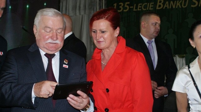 Elżbieta Łangowska z prezydentem Lechem Wałęsą