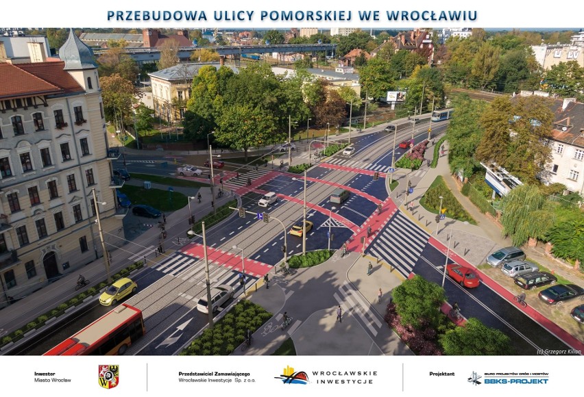 Jedna z wizualizacji ulicy Pomorskiej po remoncie.