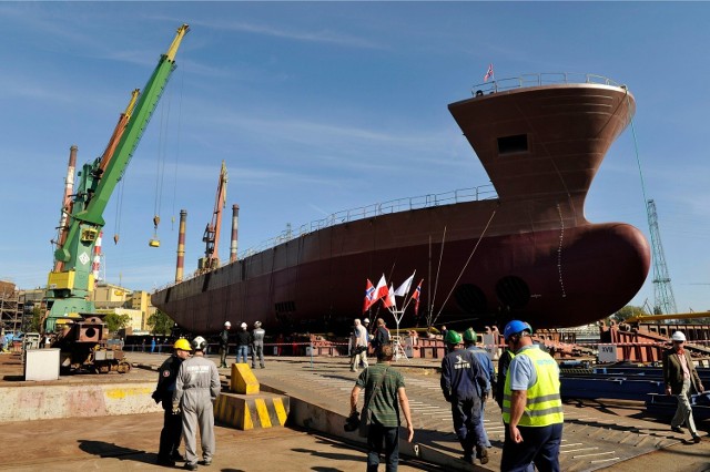 Wodowanie w stoczni Remontowa Shipbuilding (16.09.2014 r.)