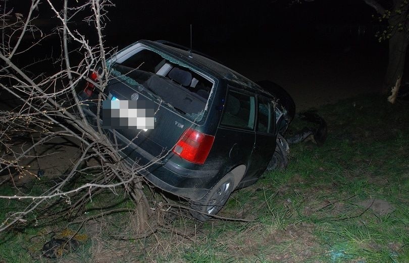 Wypadek w Marezie. 26-latek uderzył samochodem w drzewo [ZDJĘCIA]