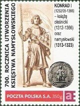Książę Konrad trafił na znaczek i pocztówki