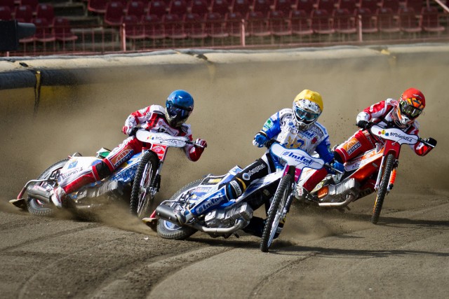 Polonia Bydgoszcz - Speedway Wanda Instal Kraków. Górą Polonia Bydgoszcz.Oskar Atjner-Gollob po meczu z Wandą.