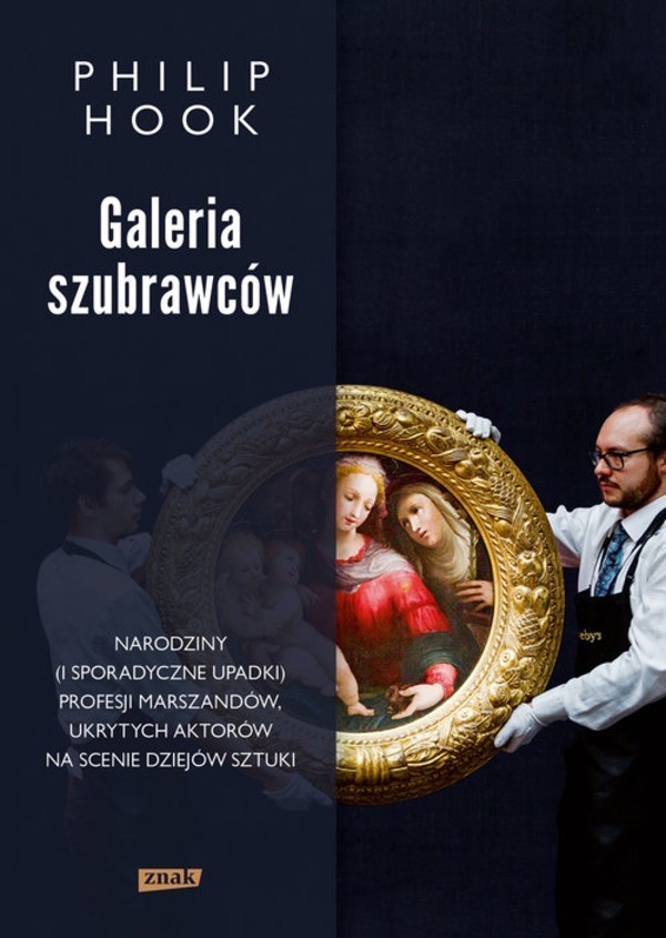 Philip Hook, długoletni ekspert domu aukcyjnego Sotheby's, w fascynującej i nie pozbawionej typowo angielskiej zgryźliwości historii, analizuje wieloznaczne, ale zawsze interesowne relacje marszandów i artystów. W świecie, w którym cena pojedynczego obrazu czasem wielokrotnie przewyższa cenę domu w centrum Nowego Jorku, nie ma miejsca na subtelności. Galeria szubrawców pokazuje, kto stoi za wielkimi fortunami zamrożonymi w najsłynniejszych kolekcjach dzieł, a przede wszystkim, jak powstały w XV wieku „rynek” wpływa na to, co uznajemy dziś za godne miana Sztuki… a co nie.