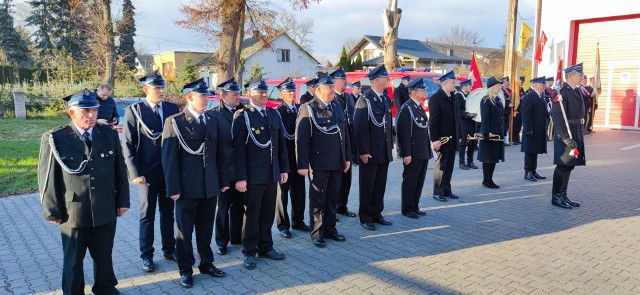 Uroczystość nadania Złotego Znaku Związku OSP Boglewice. Więcej na kolejnych slajdach.