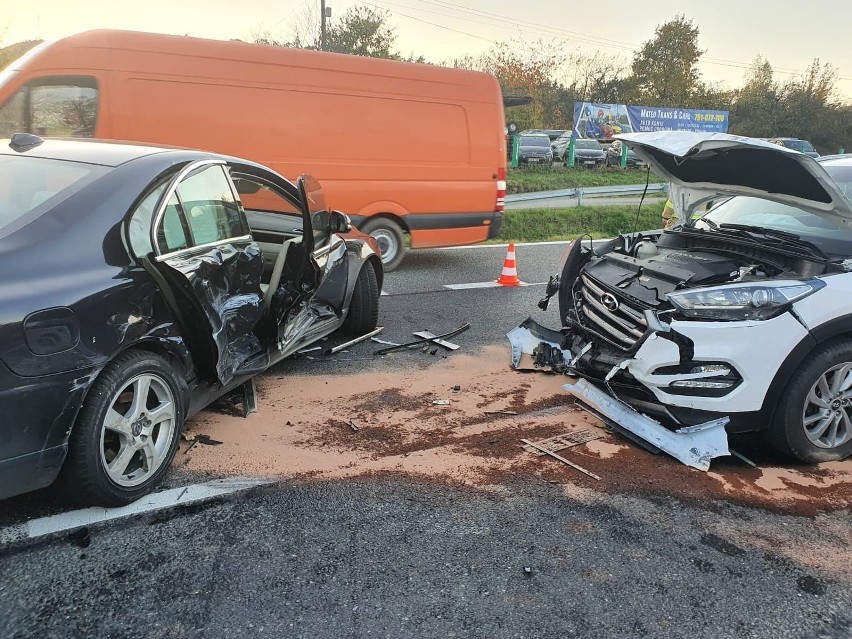 Zderzenie na zakopiance w Myślenicach