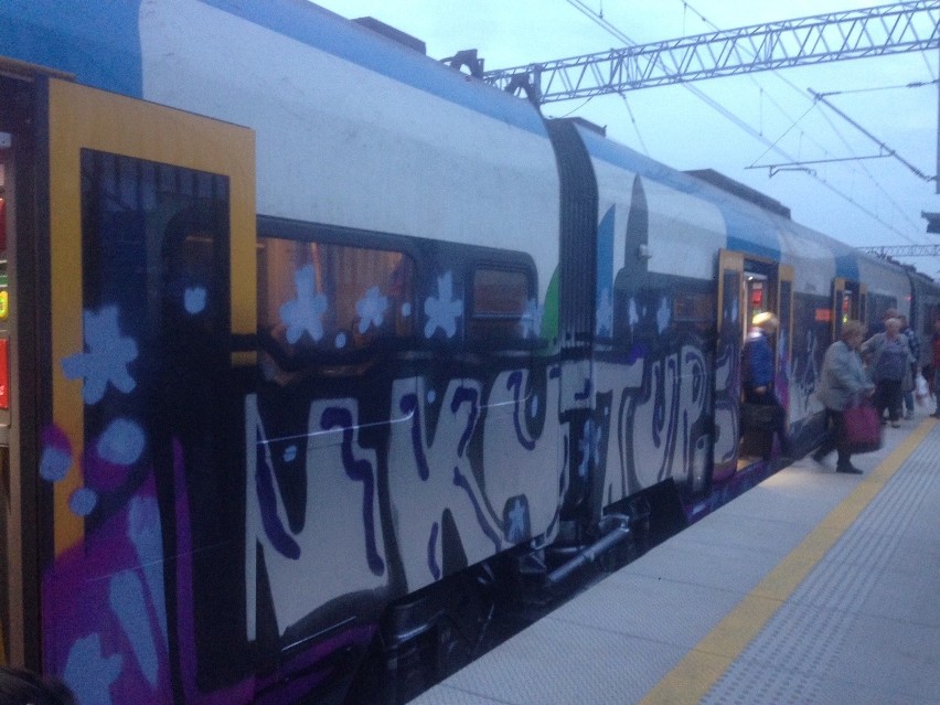 Wandale graficiarze zniszczyli pociąg Kolei Śląskich