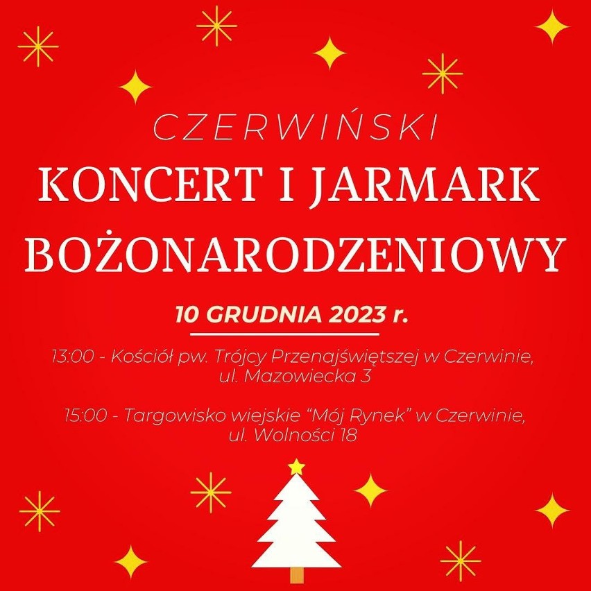 Koncert i Jarmark Bożonarodzeniowy w Czerwinie
