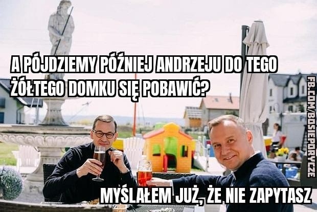 Prezydent Andrzej Duda i premier Mateusz Morawiecki poszli...