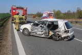 Wypadek na A1 w Ciechocinku. W wyniku zderzenia osobówki i samochodu ciężarowego zginął mężczyzna