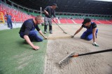 Stadion Miejski w Tychach. Trwa wymiana murawy na młodzieżowy mundial [ZDJĘCIA]