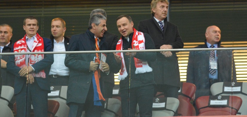 Andrzej Duda na meczu Polska - Armenia