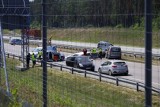 Wypadek na A1. Zablokowany był zjazd z S8 na A1 na węźle Łódź Południe [ZDJĘCIA]