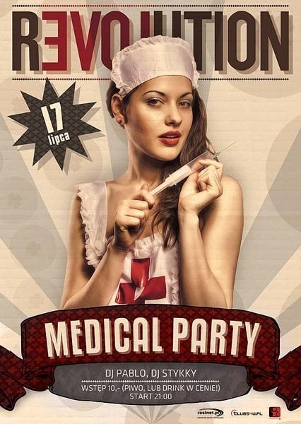 "Medical Party" w Revolution - plakat w stylu retro.