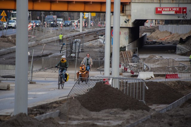 Budowa nowej trasy tramwajowej na Nowy Dwór, marzec 2022 roku