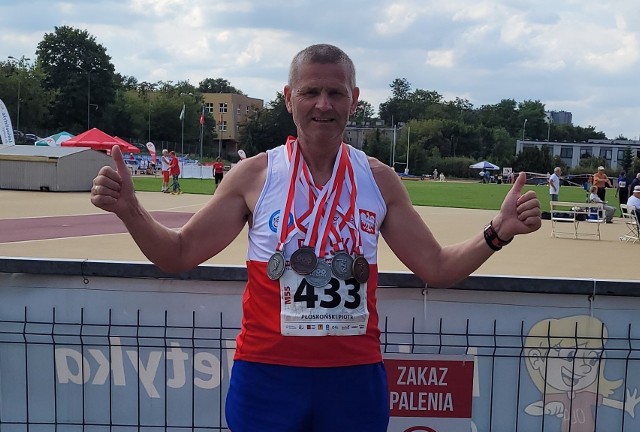 Piotr Płoskoński z Kolarsko-Biegowego Klubu Sportowego Radomsko zdobył pięć medali Mistrzostw Polski Masters