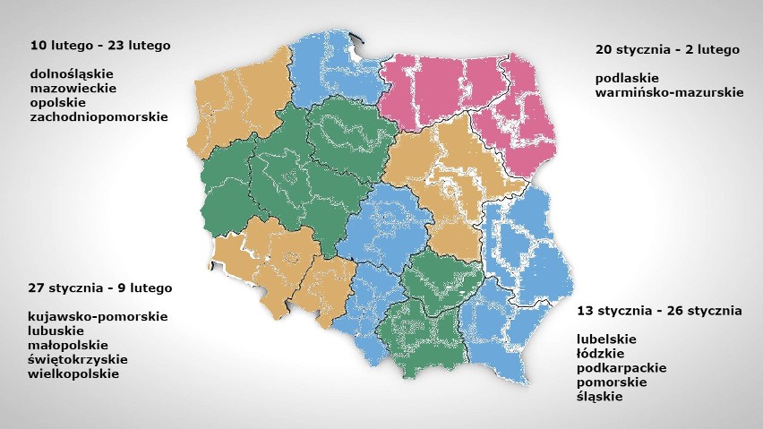 Ferie zimowe 2020 terminy