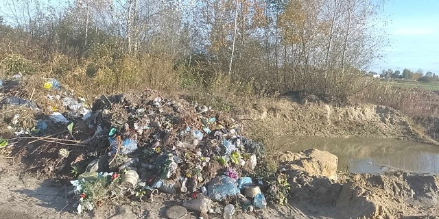 Śmieci zalegają przy ulicy Spacerowej w Grębowie