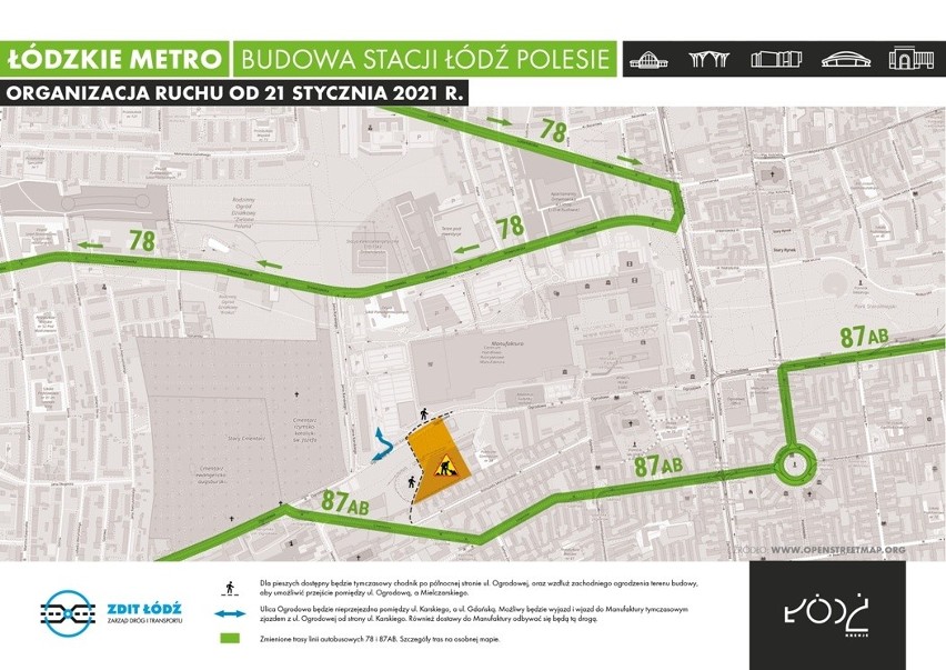 Mapka przedstawia planowane zmiany w ruchu i tras autobusów...
