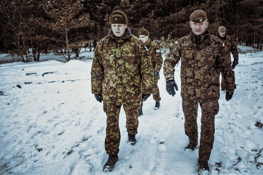 Oficerowie z Estonii u podkarpackich terytorialsów. Na poligonie w Nowej Dębie i w Bieszczadach obserwowali szkolenie żołnierzy
