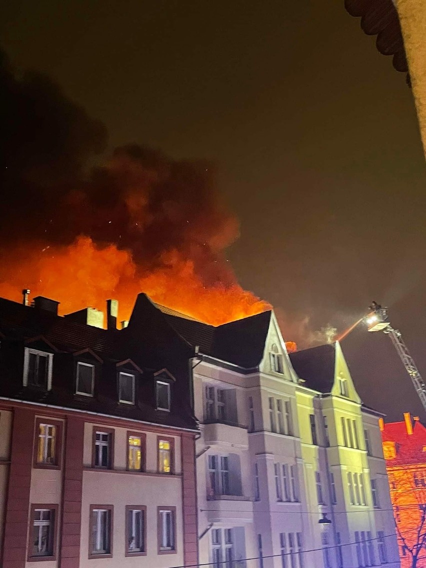 Pożar kamienicy przy ul. 5 lipca w Szczecinie