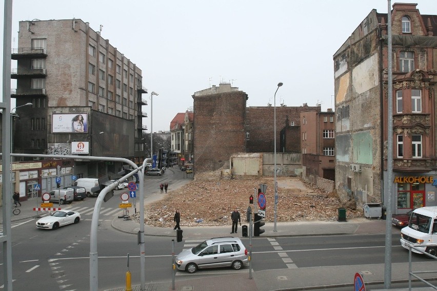 Teren po wyburzonej kamienicy Seiferta w Katowicach