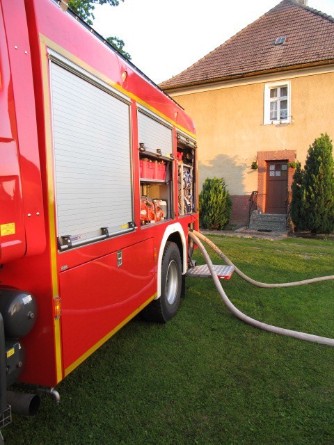 Pożar w Rarwinie w powiecie białogardzkim.