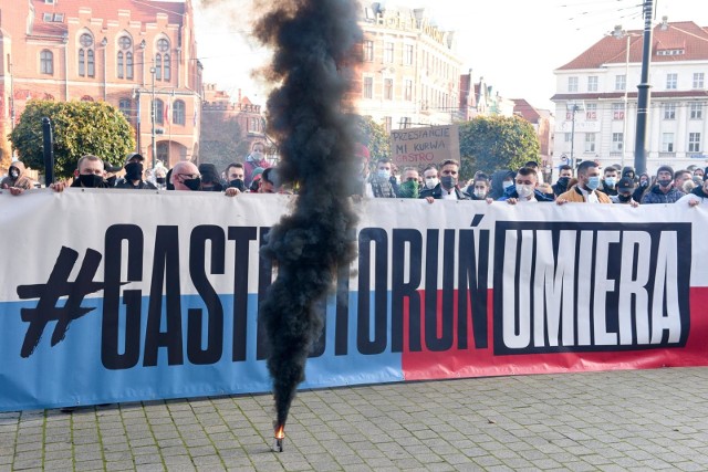 Protest branży gastronomicznej w Toruniu