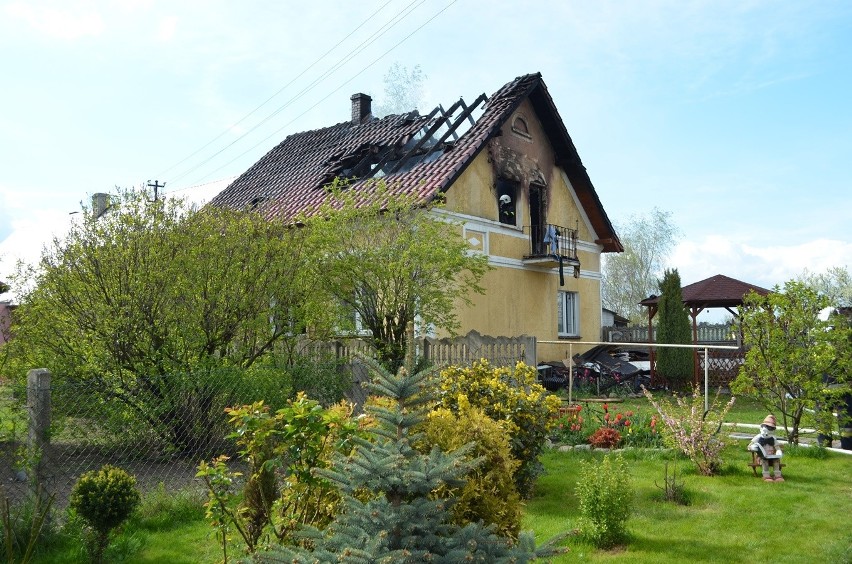 Pożar domu w Kluczach