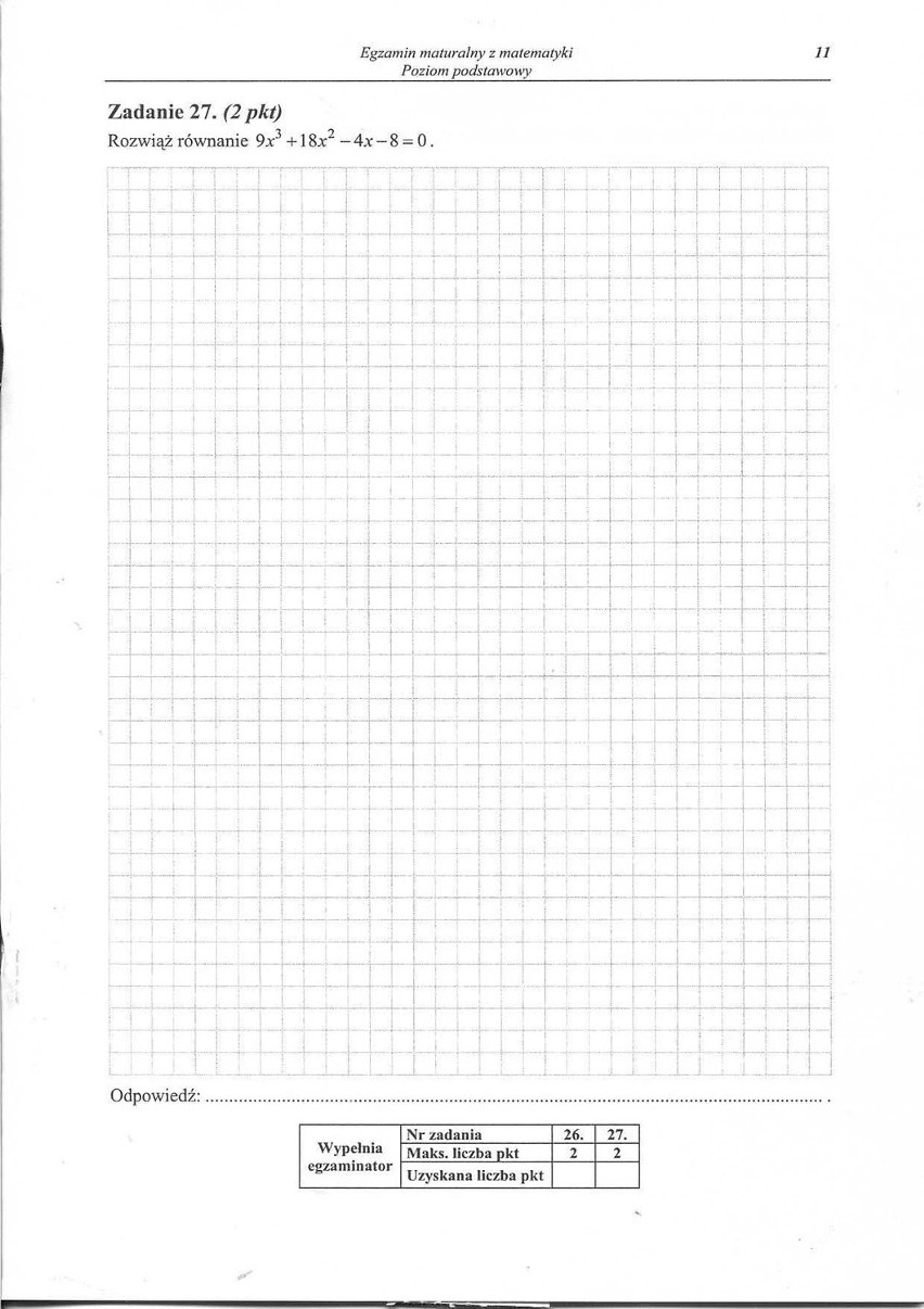 Matura 2014 matematyka odpowiedzi, rozwiązania zadań