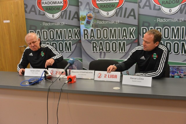 Verner Liczka (z lewej) i Marcel Liczka - nowi trenerzy Radomiaka Radom.