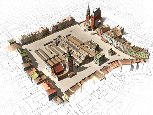 Rekonstrukcja krakowskiego Rynku z wieku XVIII