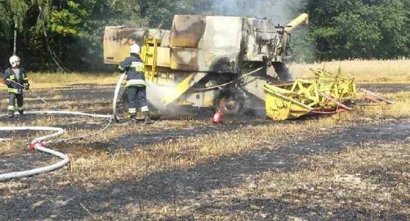 Kombajnu uległ znacznemu uszkodzeniu