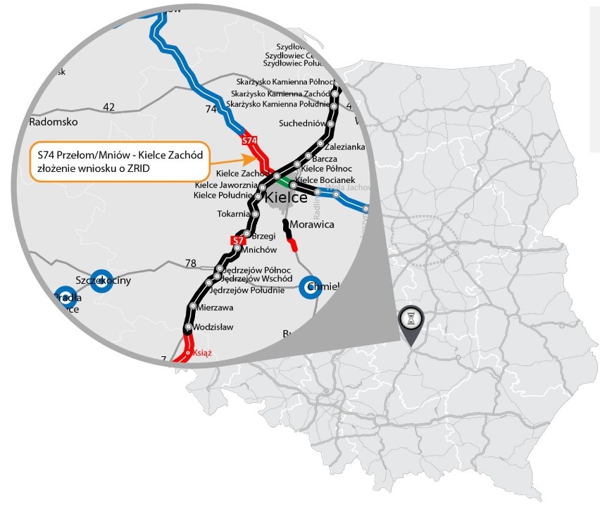 Wniosek o zezwolenie na rozpoczęcie budowy odcinka S74 od Mniowa do Kielc został złożony. Kiedy ruszą prace?
