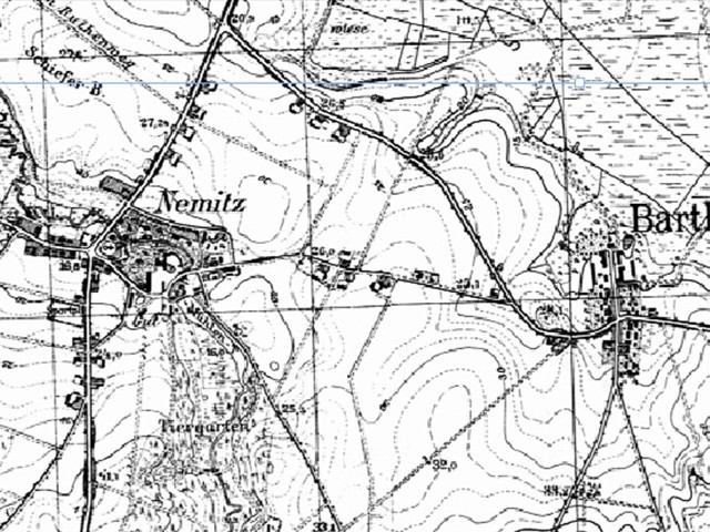 Bartolino na mapie z 1935 roku (z lewej Niemica). 