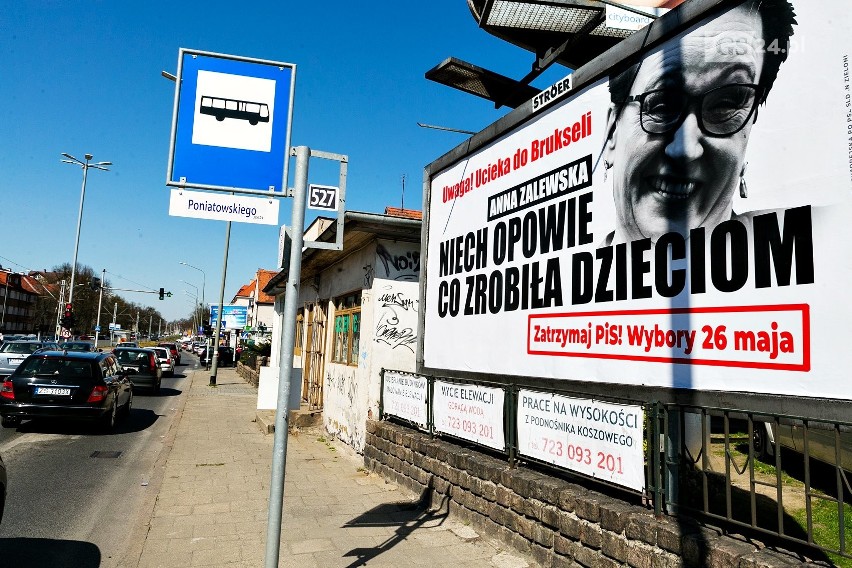 Szczecin: Billboardami w PiS. "Uciekają do Brukseli" - kampania wyborcza zaczyna się zaostrzać [ZDJĘCIA]