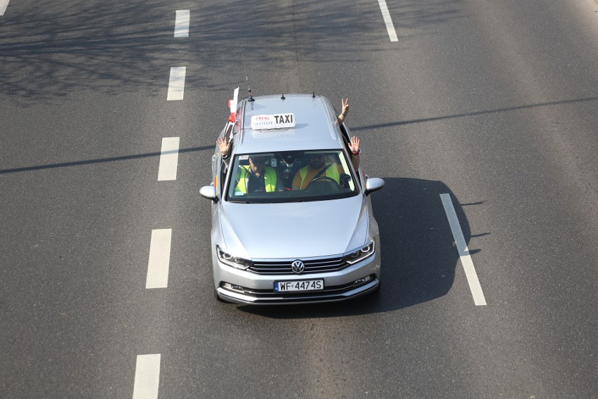 Protest taksówkarzy w Warszawie 8.04.2019