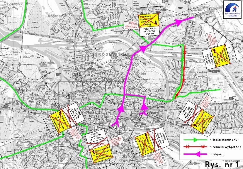 33. Wrocław Maraton – UTRUDNIENIA, ZAMKNIĘTE ULICE, MPK