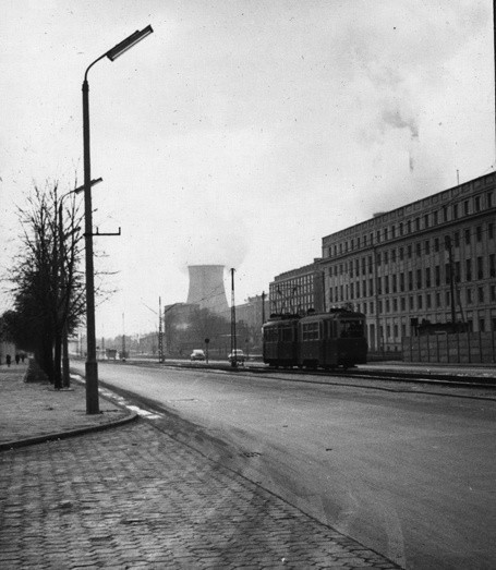 Widok na al. Politechniki z końca lat 50. Na pierwszym...