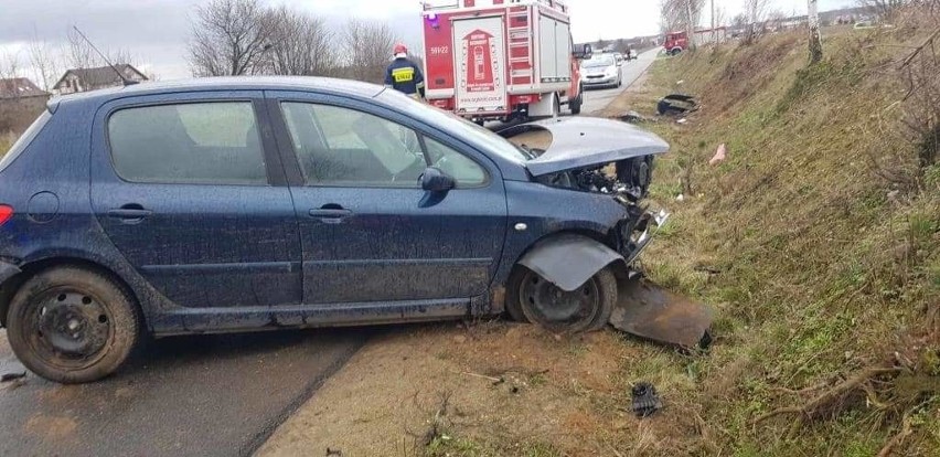 Wypadek na trasie Przasnysz - Leszno, 11.03.2020