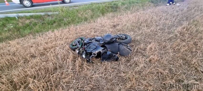 Wypadek motocyklisty w Węgrach koło Opola.