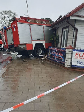 Wypadek wozu straży pożarnej w Sokółce