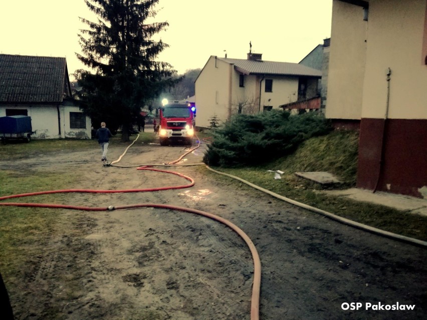 Sześć zastępów strażaków gasiło pożar jednokondygnacyjnego...
