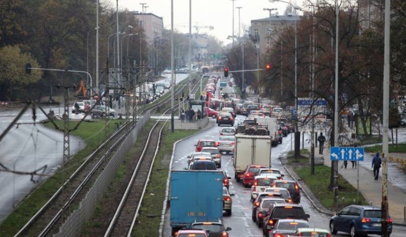 Zakorkowane ulice i skrzyżowania w Łodzi to nic nowego....